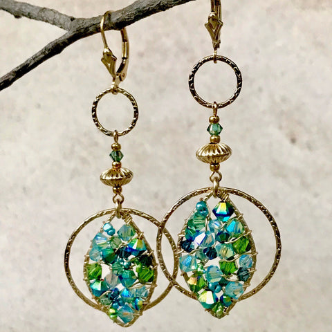 Belle Époque — Turquoise & Sage — Bloom Collection Earrings