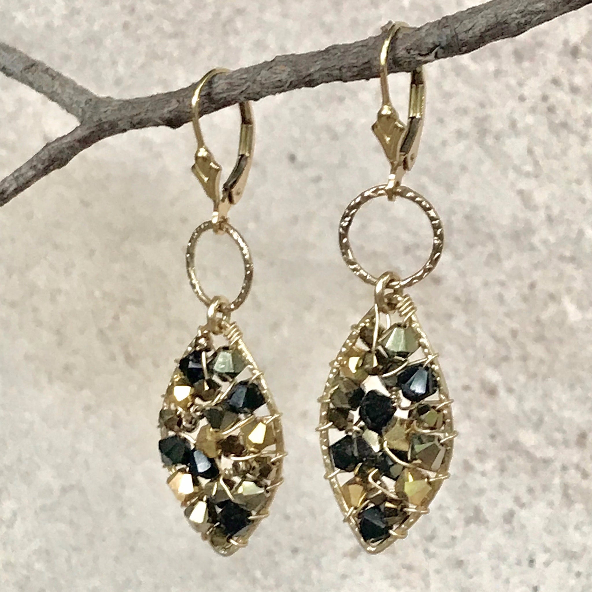 Screaming Goodness! — Gold & Black — Bloom Collection Earrings