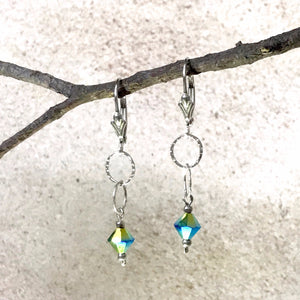 Sparkle and Shine — Peacock Turquoise Crystal Earrings