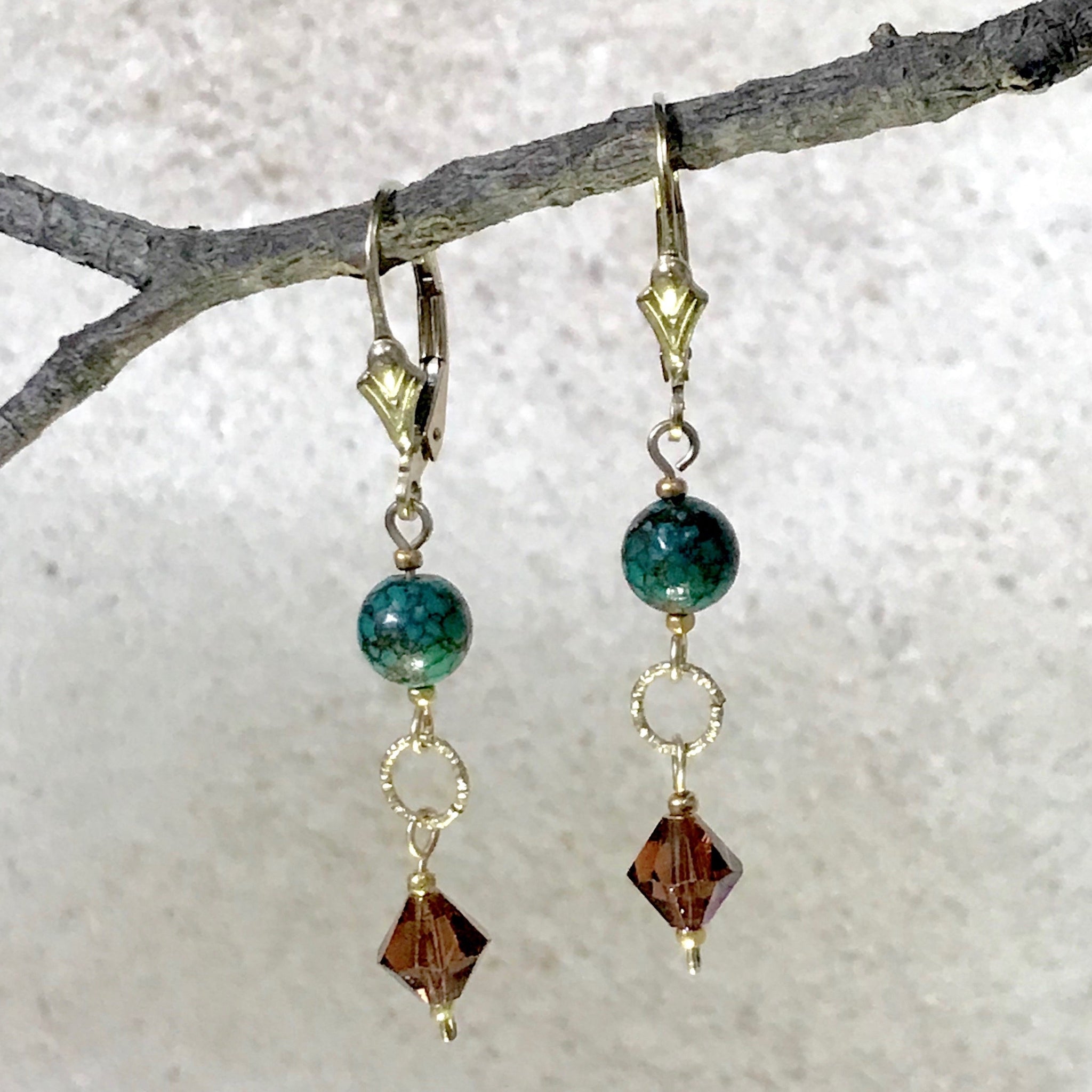 Sass 2 — Natural Turquoise and Crystal Earrings