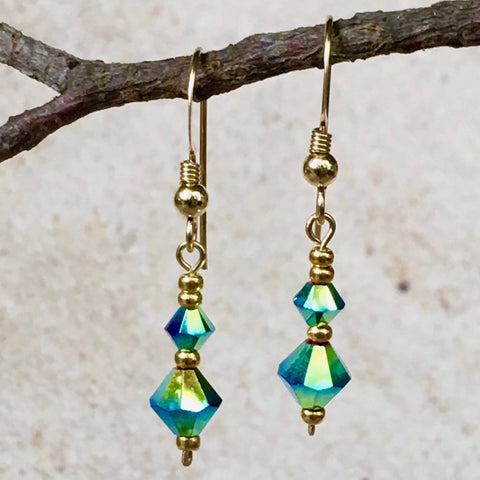 Sparkly Goodness — Turquoise Crystal Earrings